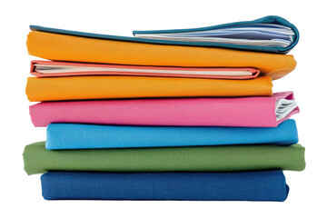 Colorful stack of books and binders