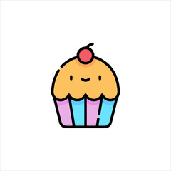 vector illustration of a cupcake