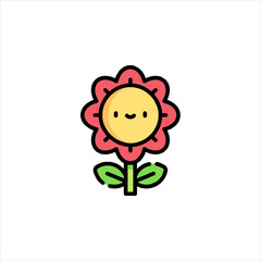 happy cartoon flower