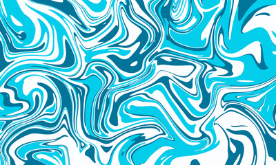 Turquoise Twist Fluid Marble Abstract