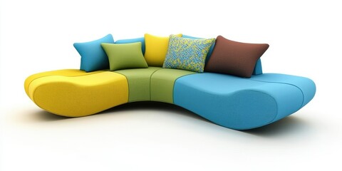 A modular modern sofa with adjustable sections, displayed on a clean white background.