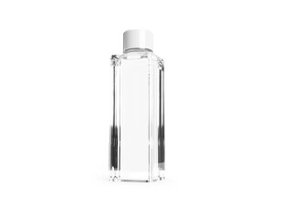 Square Glass Bottle Mockup on Isolated White Background 