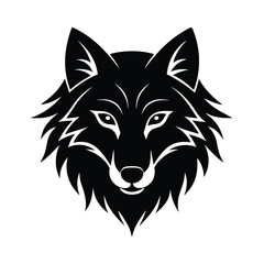 Obraz premium wolf head silhouette on white background vector