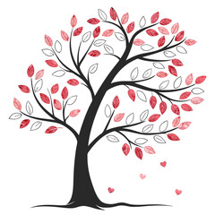 Fototapeta premium Tree with Heart Leaves Icon with this printable design—perfect for National Love a Tree Day décor