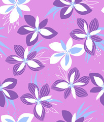 pattern on a colorful background with a  wild  flowers of different sizes artwork for tattoo, fabrics, souvenirs, packaging, greeting cards and scrapbooking