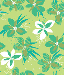 pattern on a colorful background with a  wild  flowers of different sizes artwork for tattoo, fabrics, souvenirs, packaging, greeting cards and scrapbooking