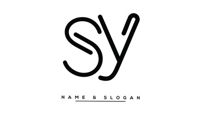 SY, YS Abstract Letters Logo Monogram