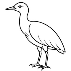 Minimal Cattle Egret Vector on White