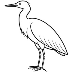 Minimal Cattle Egret Vector on White