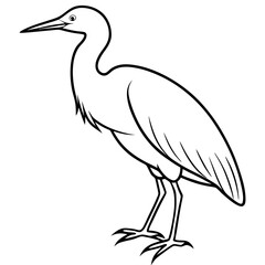 Minimal Cattle Egret Vector on White