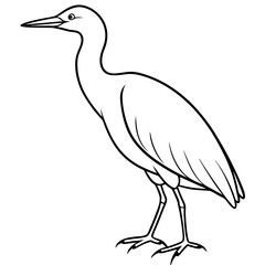 Minimal Cattle Egret Vector on White