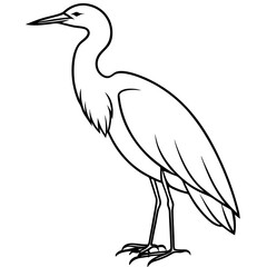 Minimal Cattle Egret Vector on White