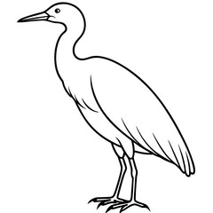 Minimal Cattle Egret Vector on White