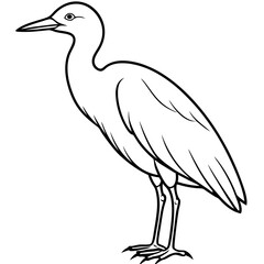Minimal Cattle Egret Vector on White