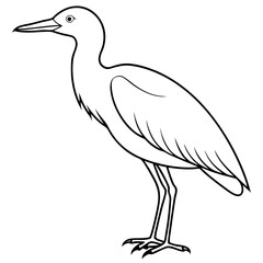 Minimal Cattle Egret Vector on White