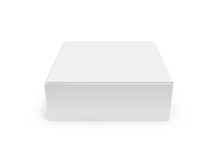 Blank White Cardboard Box Mockup on Isolated White Background