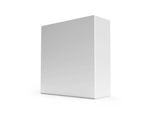 Blank White Cardboard Box Mockup on Isolated White Background