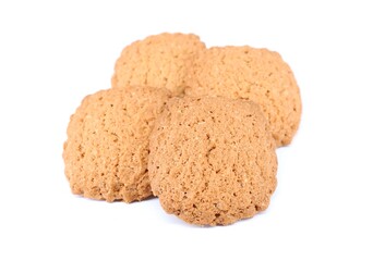 Rustic spelt cookies on white background.