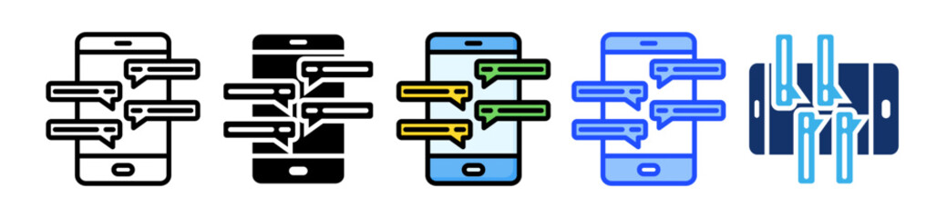 Group Chat Icon Collection With Multiple Styles