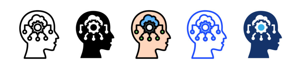 Transhumanism Icon Collection With Multiple Styles