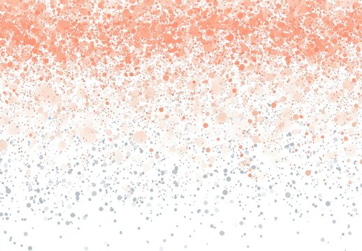 Abstract art with coral and silver splatter.  Gradient effect from top to bottom