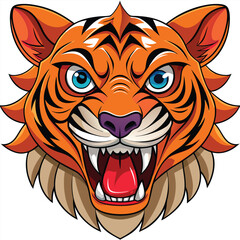 Obraz premium Angry tiger head illustration