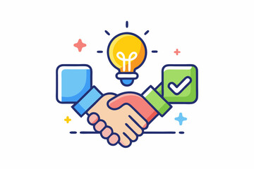 Fototapeta premium Clean Handshake With Floating Speech Icon