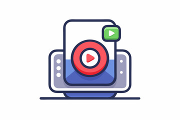 Clean Icon of Audio Speaker with Video Recording