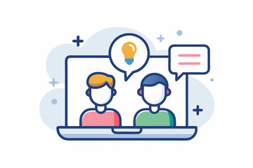 Minimal Video Call Screen Showing Two People