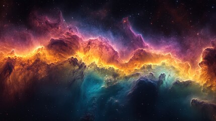 Fototapeta premium Colorful cosmic nebulae formations in deep space.