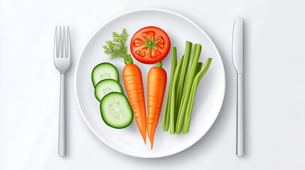 Healthy Veggie Plate with Top View. (2)