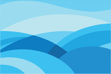 Naklejka premium Abstract blue waves pattern. Flowing summer lake and beach wave lines in a seamless vector background with a vibrant, silky texture.
