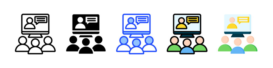 Virtual Classroom Icon Collection With Multiple Styles