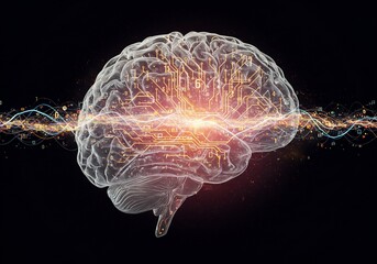 Obraz premium Human Brain Circuitry Digital Neural Network