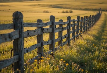 wooden fence in the field