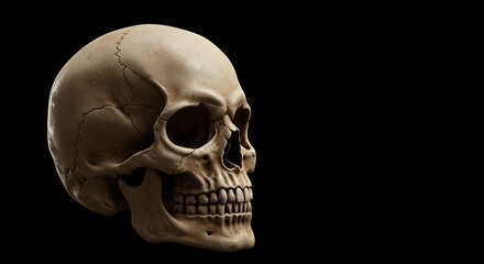 Fototapeta premium Human Skull: A Realistic, Somber 3D Render