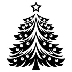 Fototapeta premium xmas tree silhouette vector on tranparent background