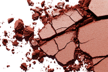 Crushed, textured, terracotta-toned powder