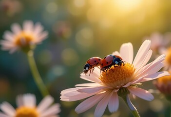 ladybird on flower