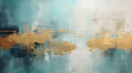 Modern light luxury blue and gold abstract background decorative painting