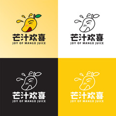 Joy of mango drinks shop logo design