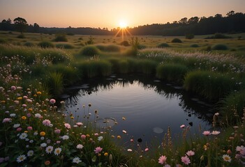 sunrise over the river