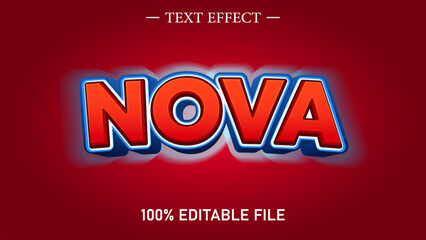 Nova theme style, editable text effect.