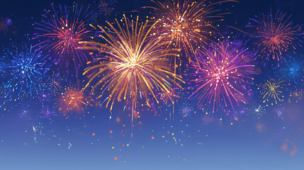 Naklejka premium 夜空に打ち上がる花火 generative ai
