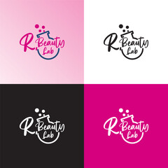 R beauty Lab logo design