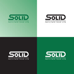Solid door lock company logo design