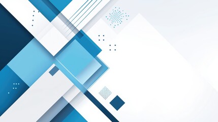 Innovative Business Technology Concept With Blue Layered Abstract Minimalist Geometric Shapes Background