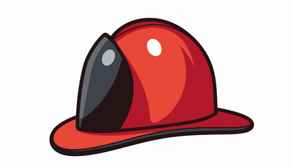 Classic firefighter helmet illustration on white background, safety symbol