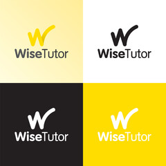 Wise Tutor education app logo design