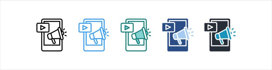 Content Marketing Icon In Different Style Vector